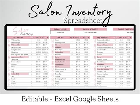 Sample Hair Salon Inventory List Ebook PDF